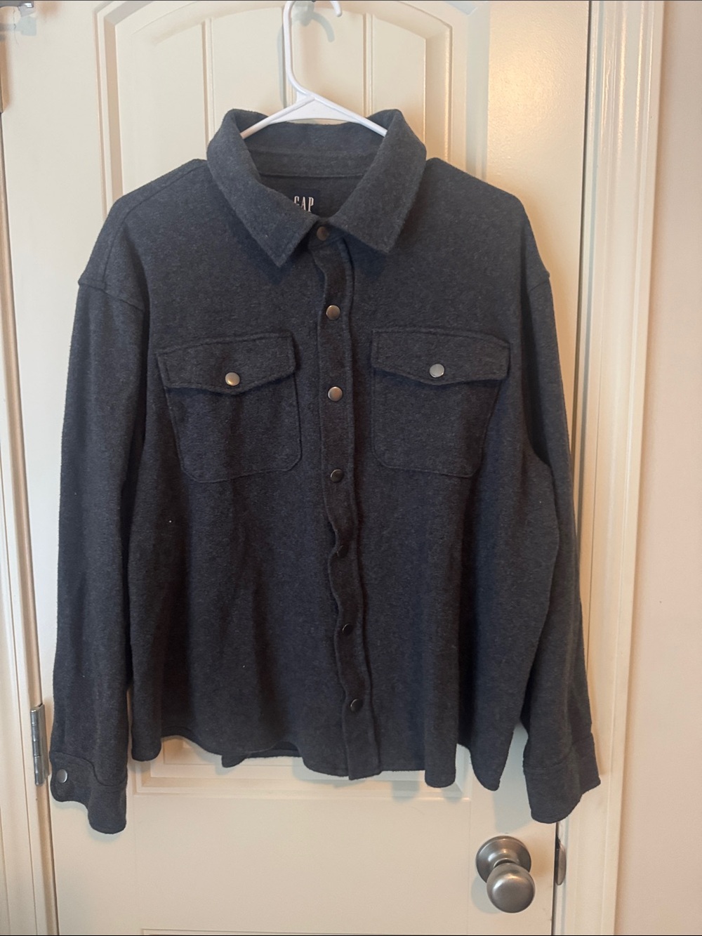 GAP Charcoal Gray Snap-Front Utility Jacket